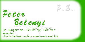 peter belenyi business card